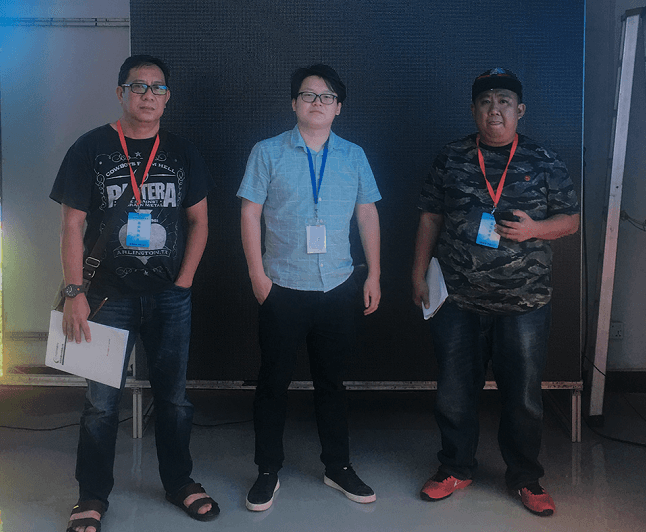 COREMAN team at the LED display facility