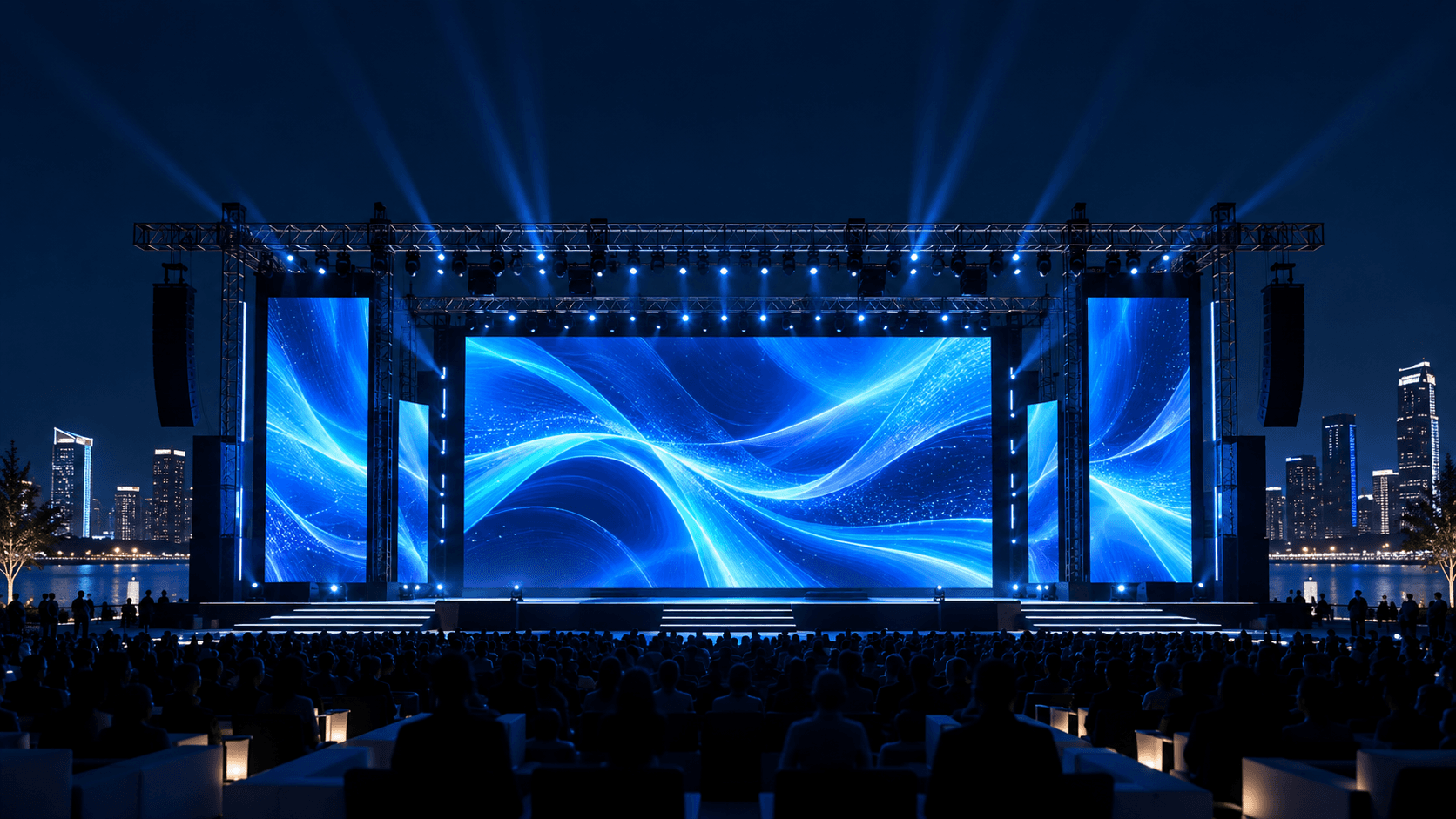 Large LED display at a live outdoor event